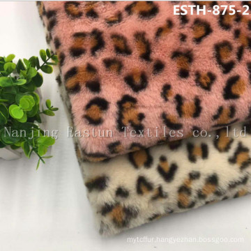 Warp Knit Leopard Print Fauxrabbit Fur Esth-875-2